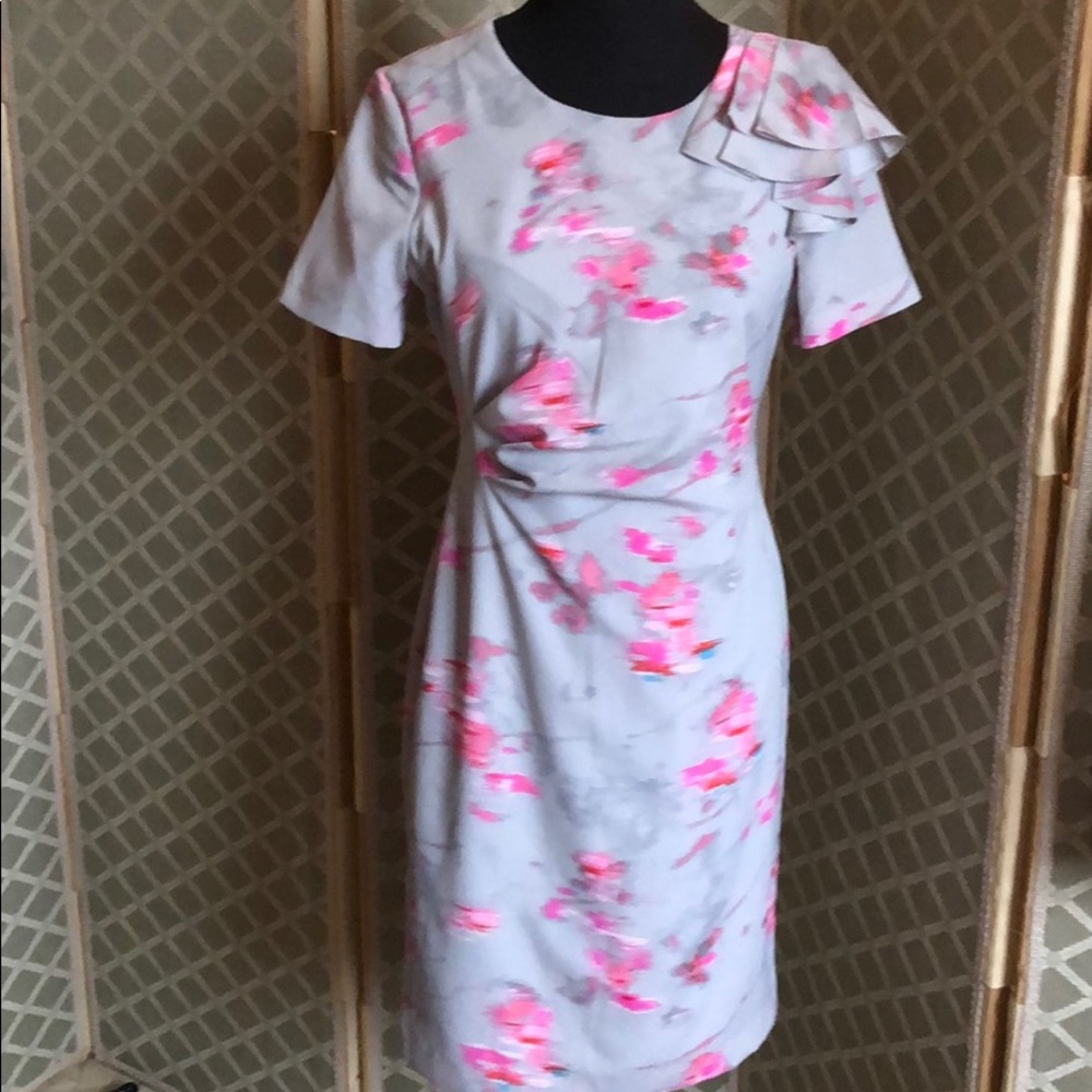 NWT dress with artistic water color accents.